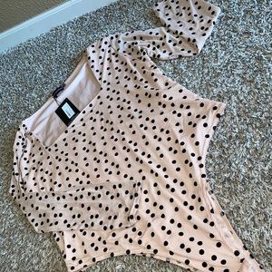 Nude Square Neck Polka Dot Bodysuit NWT